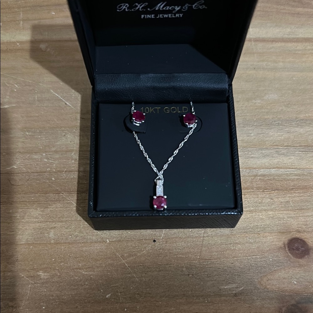 Ruby and White Gold Set